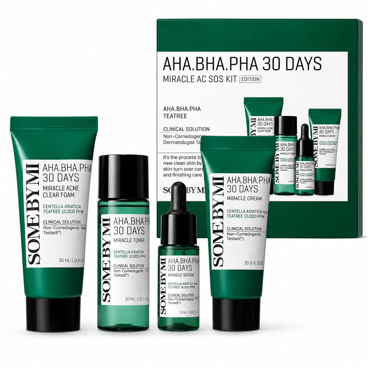 SOME BY MI AHA BHA PHA 30 Days Miracle AC SOS Kit | Korean Acne Skincare Set