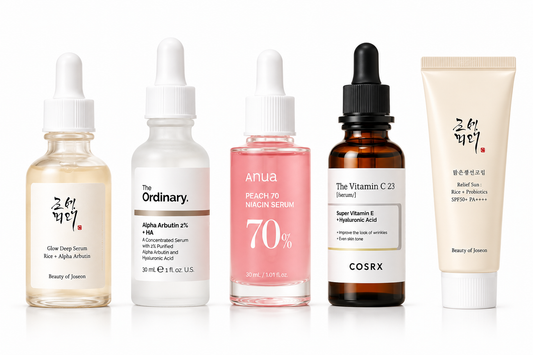 Brightening & Dark Spot Correcting 5 Piece Skincare Bundle | Beauty of Joseon, COSRX, Anua & The Ordinary