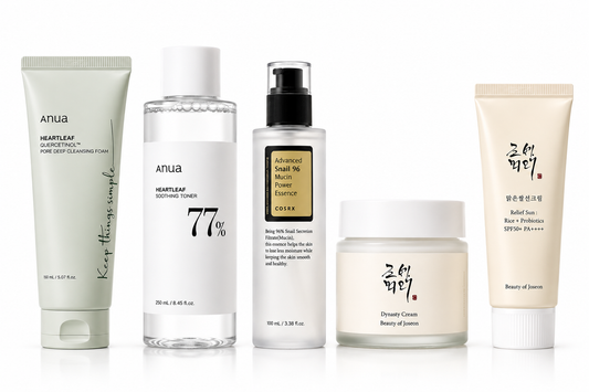 Sensitive Skin Barrier Repair 5 Piece Skincare Bundle | Anua, COSRX & Beauty of Joseon Hydrating Set